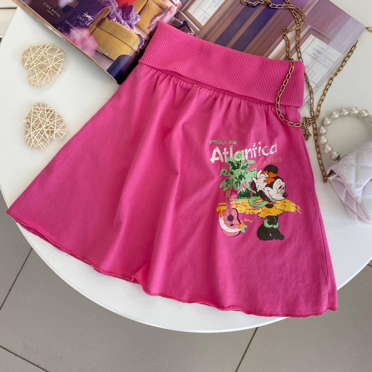 Рожева літня спідниця з Minnie Mouse (Міні Маус) 280010, Disney, Рожевий, Для дівчаток, Літо, 116, фото 1