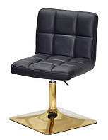 Стул Arno 4-GD-Base черный кожзам, на золотой квадратной ноге с регулировкой высоты сиденья 37,5-53 см