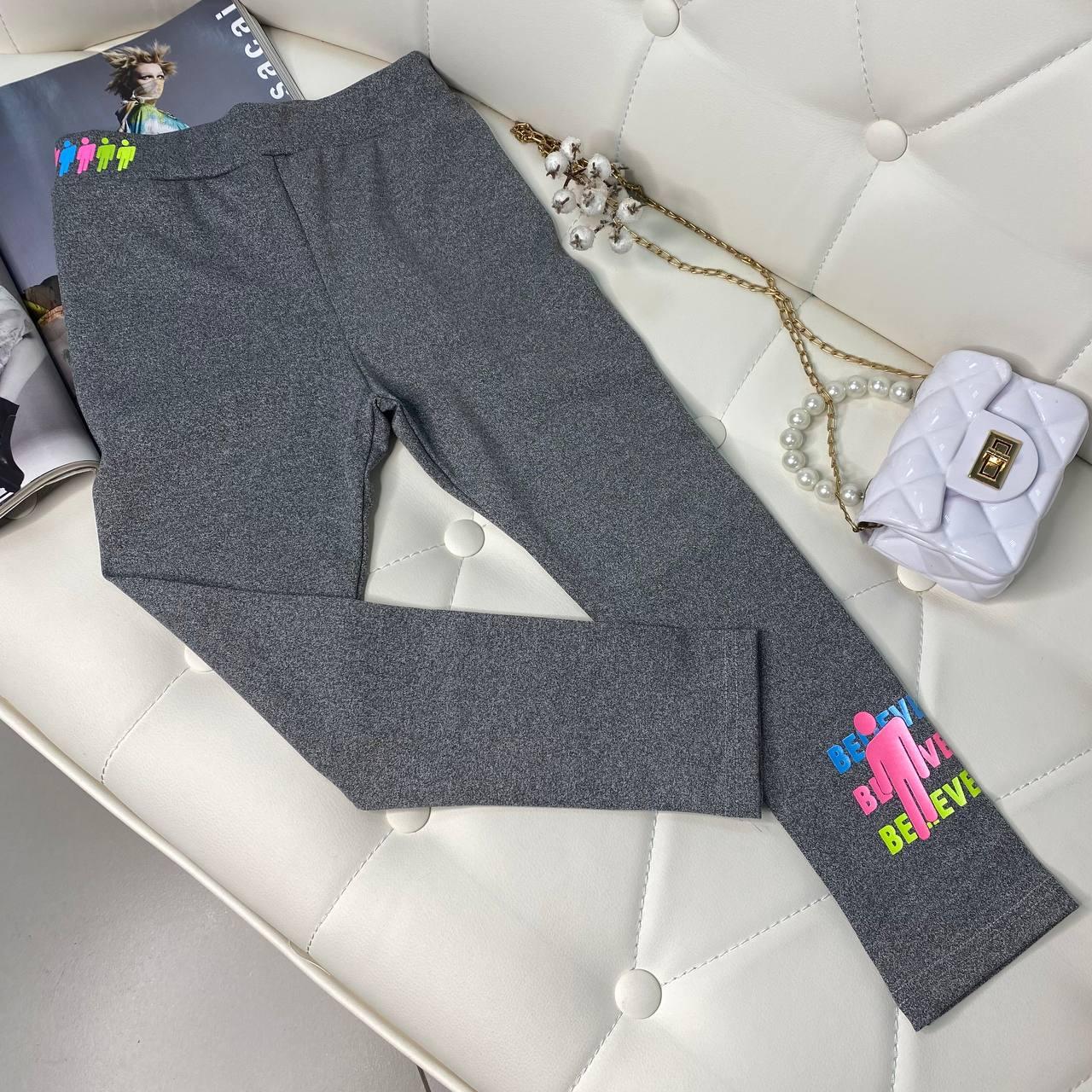 Спортивні легінси для дівчаток Сірі 88025 Fashion, Серый, Девочка, Весна Осень, 104 см, фото 1