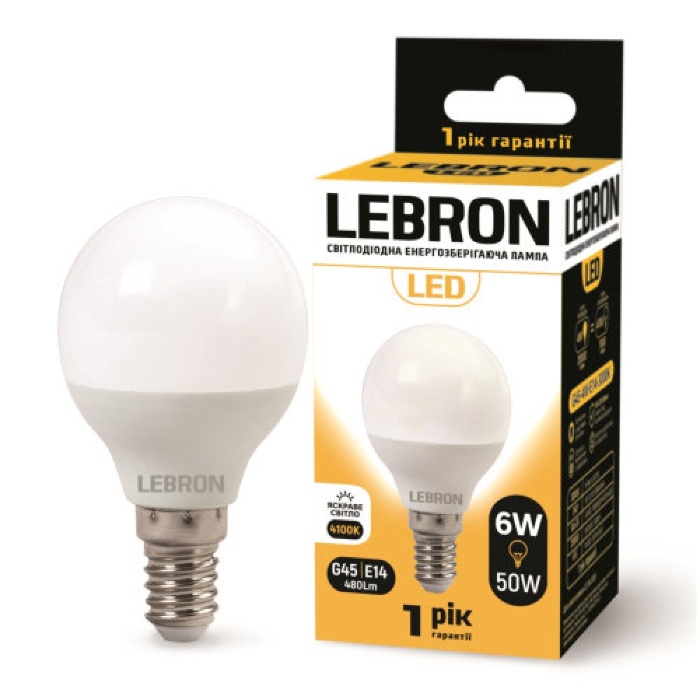 00-10-26/11-12-20 LED лампа 6W-4100K, 480Lm. Е14. 220° Арт.24651 Lebron