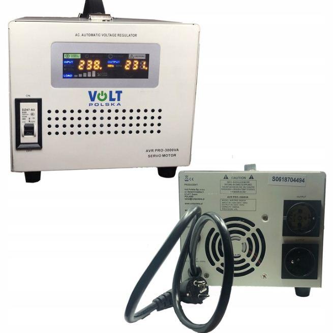 Стабілізатор напруги Volt Polska AVR PRO 3000 ВА СЕРВО 3% 5AVRZP3000 3000 Вт