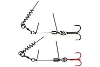 Оснастка Savage Gear SS Corkscrew Stinger 3G 1X #2/0 35кг Red + BN (2 шт/уп)