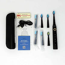 Електрична зубна щітка FAIRYWILL електрощітка для зубів + 8 змінних насадок, фото 3
