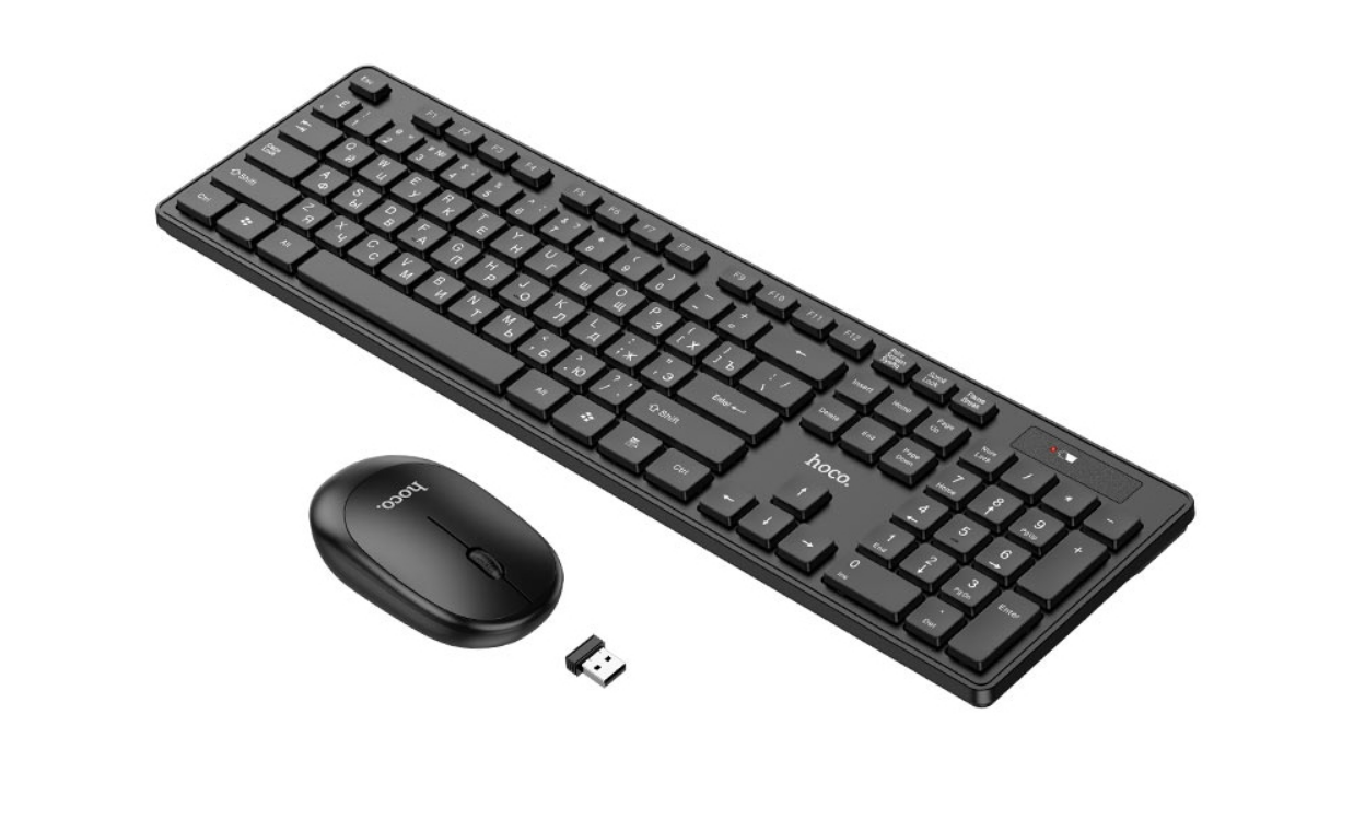 Бездротовий комплект Hoco GM17 2.4G Wireless клавіатура і мишка - Black, фото 1