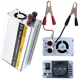 Інвертор автомобільний PowerMaster 12V-220V 500W