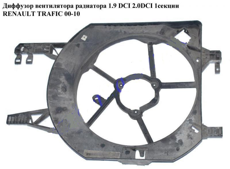 Диффузор вентилятора радиатора 1.9 DCI 2.0 DCI 1 секция RENAULT TRAFIC 00-14 (РЕНО ТРАФИК) - фото 1 - id-p70696318