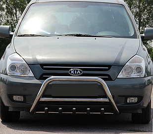 Кенгурятник WT003 (нерж) Kia Carnival 2006-