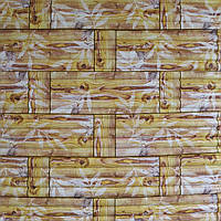 Самоклеющаяся 3d панель под бамбук желтая 700*700*8,5 для декора стен