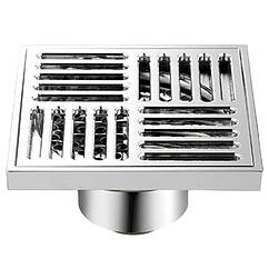 Трап для душу GAPPO 100x100мм із сухим затвором вертикальний випуск хром G81051