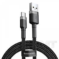 Baseus (CATKLF-A) cafule Cable USB For Type-C 3A 0.5m CATKLF-AG1 Gray + Black