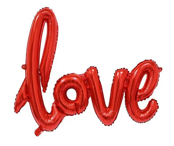 Фольгована кулька LOVE кораловий (1 метр) в упаковці