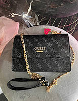 Чёрная молодёжная текстильная сумка Guess Гесс