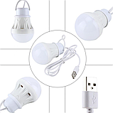 Світлодіодний портативний ліхтар кемпінговий світильник, USB LED лампочка. 3 ват, фото 4
