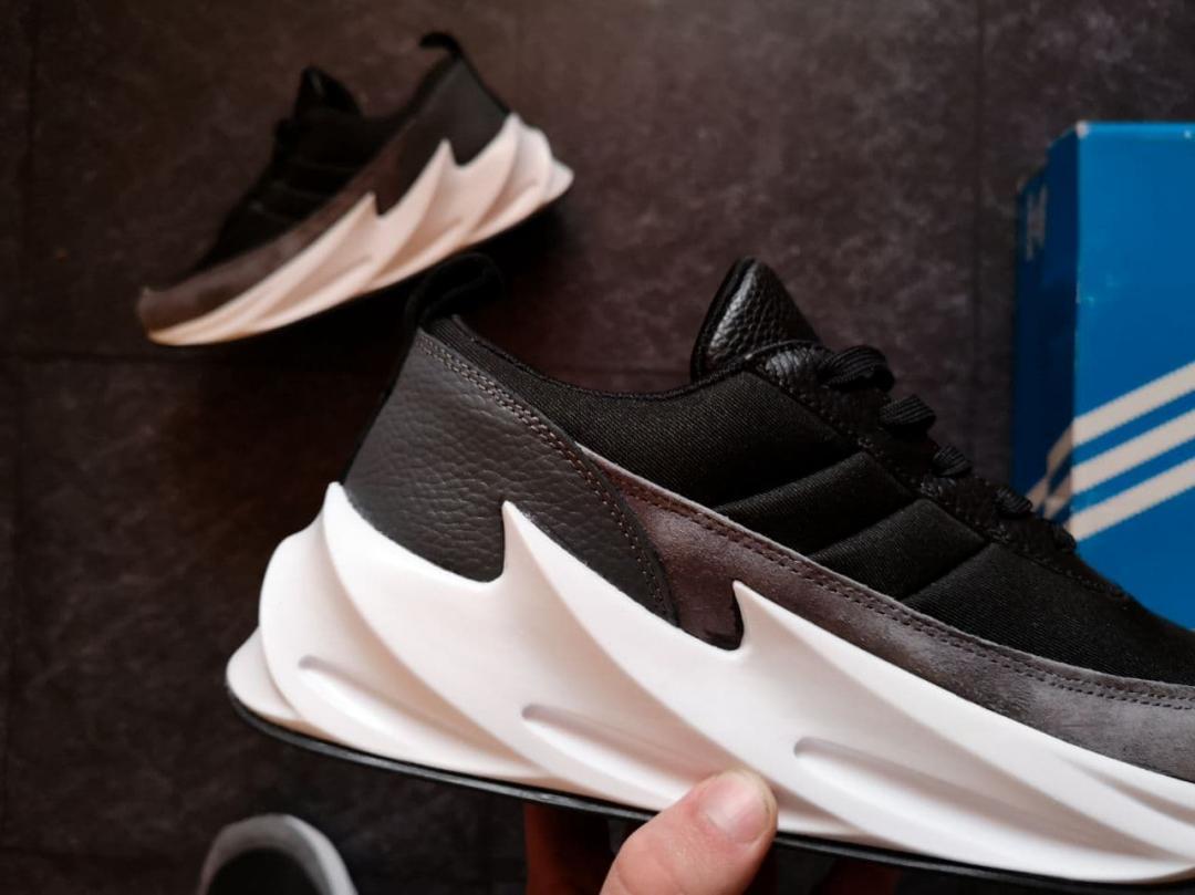 Adidas Shark Black Grey White кроссовки и кеды высокое качество Размер 42 - фото 4 - id-p1747301824
