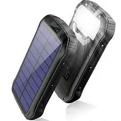 Батарея повербанк Power Bank Solar XN-i26W 26800 mAh бездротова зарядка, із сонячною панеллю (ліхтар)