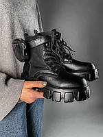 Prada Leather Boots Nylon Pouch Black 3 кроссовки и кеды высокое качество высокое качество Размер 39