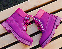 Жіночі черевики Timberland Classic Boots Rose Fuchsia (з хутром) ALL03967, фото 3