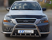 Кенгурятник з вусами WT003 (нерж.) Kia Sorento 2002-2009