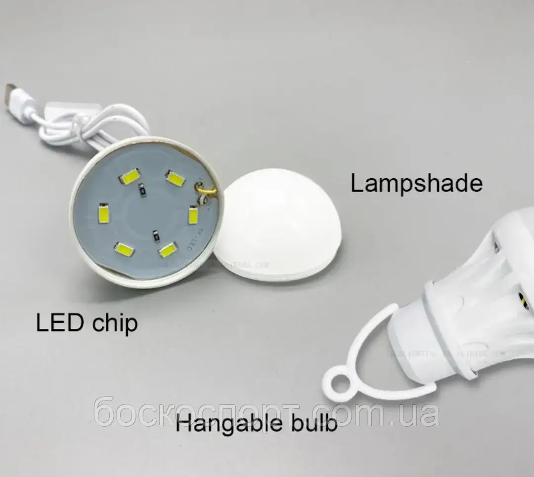 Портативний світлодіодний ліхтар кемпінговий світильник, USB LED лампочка. 3 ват