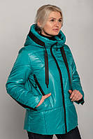 Кльова весняна куртка яскравого бірюзового кольору, великих розмірів від 46 до 60