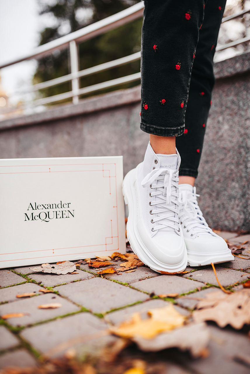 Alexander McQueen Tread Slick Full White кроссовки и кеды высокое качество Размер 36 - фото 9 - id-p1747319322
