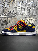 Nike Dunk Low Off-White University Gold Midnight Navy кроссовки и кеды высокое качество Размер 37