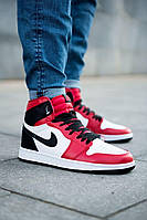 Nike Air Jordan 1 Retro High Black Red White 1 кроссовки и кеды высокое качество Размер 37