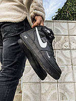 Nike Utiliti High Winter Black «White Logo» кроссовки и кеды высокое качество