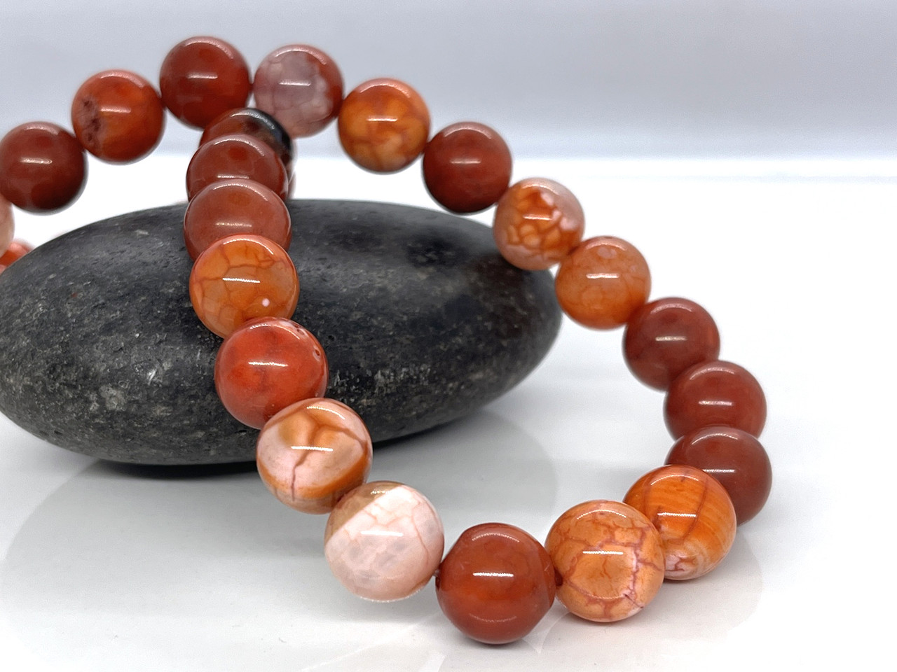 Купить Агат вены дракона оранж 12мм, круглый нитка, цена 198 ₴ — Prom ...