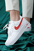 Nike Air Force 1 White Red 4 кроссовки и кеды высокое качество Размер 36