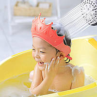 Козырек детский для купания детский Корона розовая на застежке для мытья головы