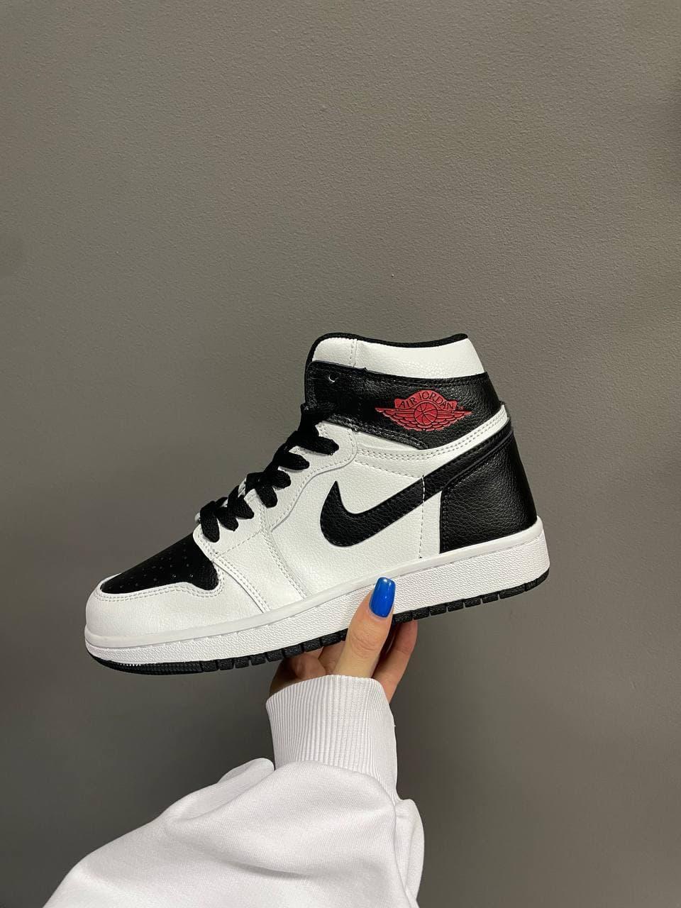 Nike Air Jordan 1 Retro High Black White Red кроссовки и кеды высокое качество Размер 36 - фото 1 - id-p1747302774