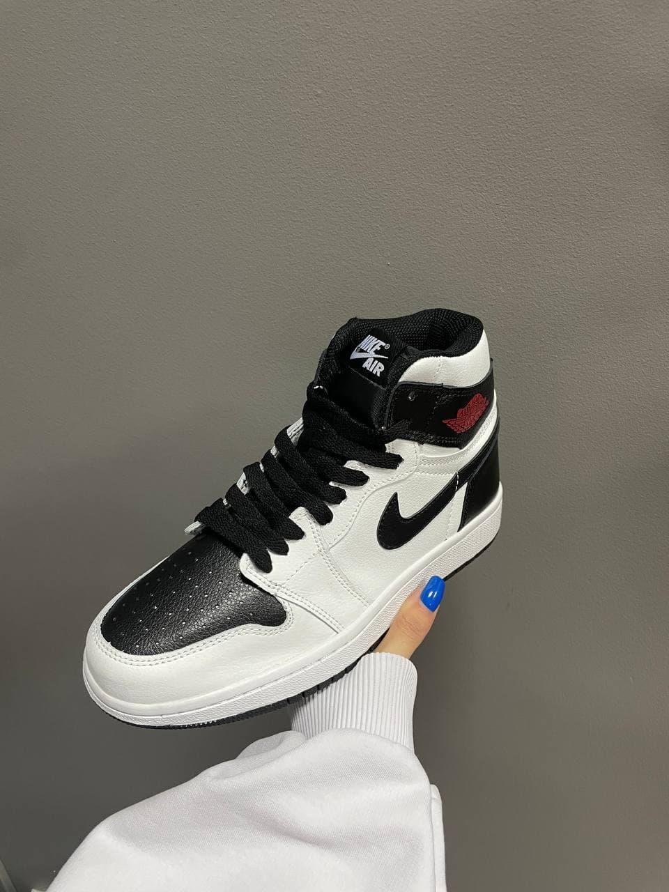 Nike Air Jordan 1 Retro High Black White Red кроссовки и кеды высокое качество Размер 36 - фото 4 - id-p1747302774