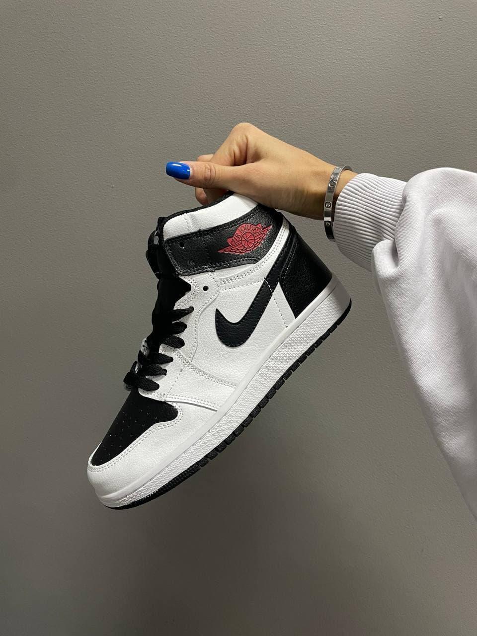 Nike Air Jordan 1 Retro High Black White Red кроссовки и кеды высокое качество Размер 36 - фото 8 - id-p1747302774