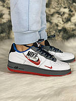 Nike Air Force 1 White Grey Red кроссовки и кеды высокое качество Размер 38