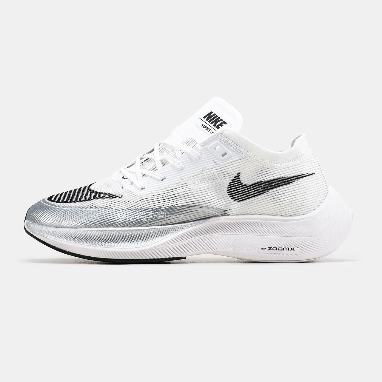Чоловічі Кросівки Nike Air ZoomX Vaporfly Next 2 White / Найк Аїр Зум Вапорфлай Некст 2 Білі з Чорним