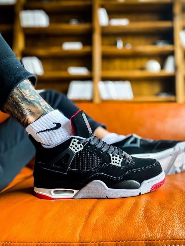 Nike Air Jordan Retro 4 Grey Black Red