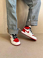 Nike Air Jordan 1 Retro White University Red кроссовки и кеды высокое качество Размер 36