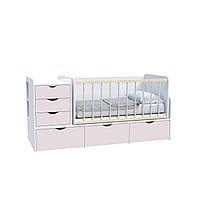 Кровать детская Binky ДС504А (3 в 1) Art In Head 1732x950x732 аляска и сакура (ДСП) + решётка б/п (110210121)