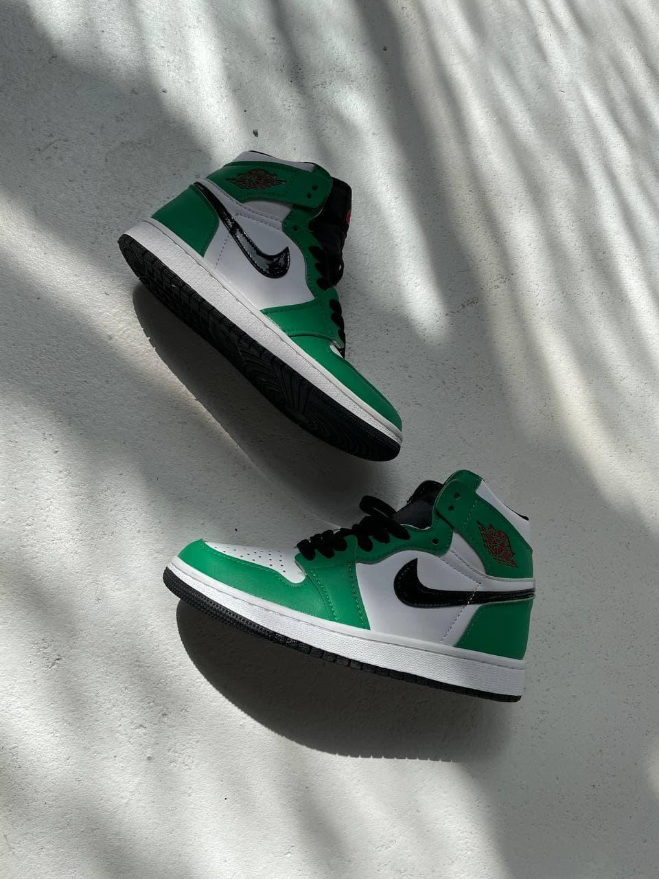 Green white hotsell and black jordans