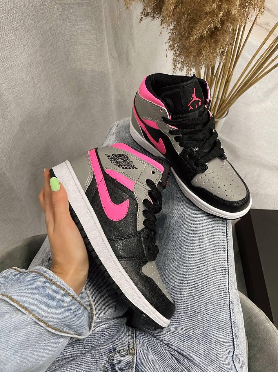 Nike Air Jordan 1 Retro High Black Grey Pink