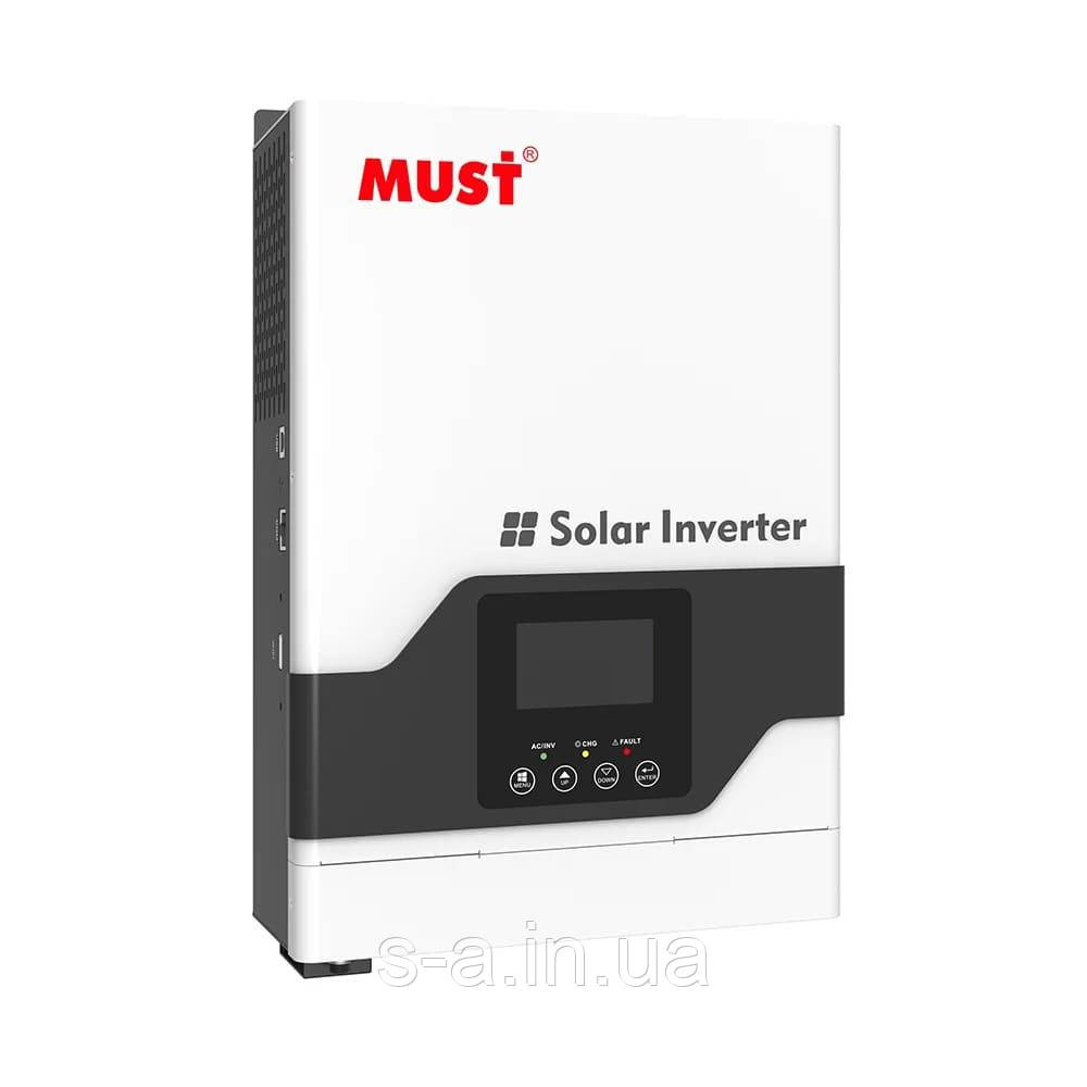 Гібридний інвертор MUST PV18-1012VPM, 1000W, 12V, ток заряда 0-70A, 160-275V, MPPT (60 з правильною синусоїдою