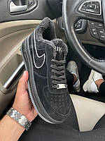 Nike Air Force 1 Black Grey Winter кроссовки и кеды высокое качество Размер 40