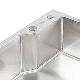 Мийка кухонна з неіржавкої сталі Platinum Handmade 65*43 + подарунок, фото 6