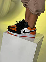 Nike Air Jordan Retro 1 Low Black Orange White кроссовки и кеды высокое качество Размер 36