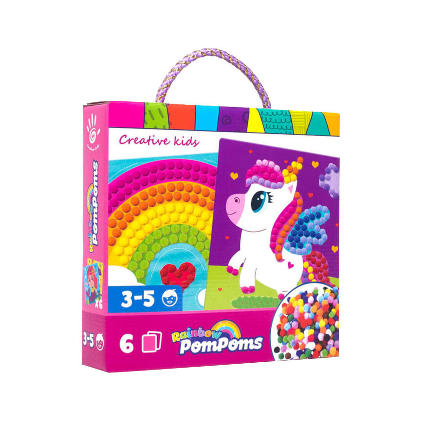 Набор для творчества Rainbow pompoms "Единорог" Vladi Toys VT4433-05 Укр, Land of Toys - фото 1 - id-p1747376196