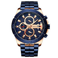 Классические мужские наручные часы Curren 8337 Blue-Cuprum