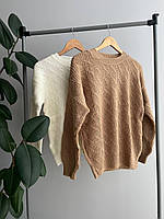 Трендовый свитер с геометрическим узором удлиненный оверсайз (р. 42-46) 82sv3109
