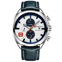 Классические мужские наручные часы Curren 8324 Silver-White