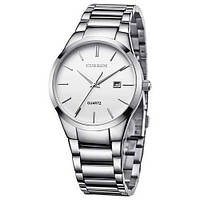 Классические мужские наручные часы Curren 8106 Silver-White